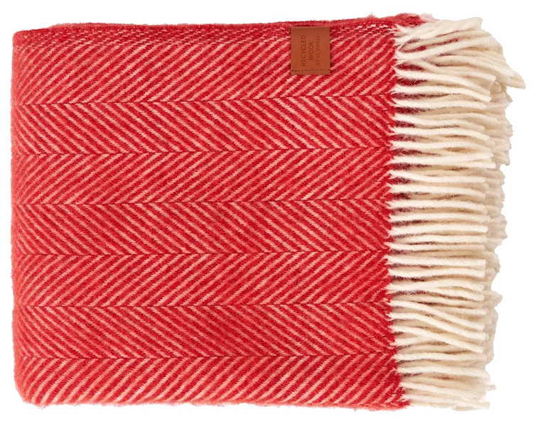 Plaid Herringbone radish rood